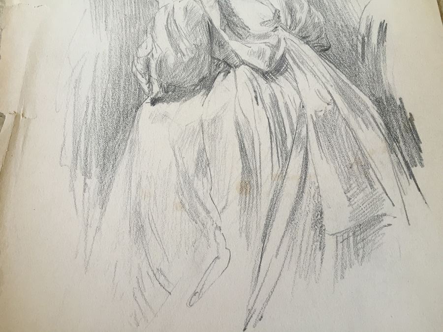 Original F. A. Carter (Fernando Carter) Sketch Of Woman [Photo 5]