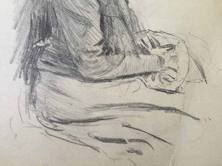 Original F. A. Carter (Fernando Carter) Sketch Of Woman Early 1900's [Photo 5]