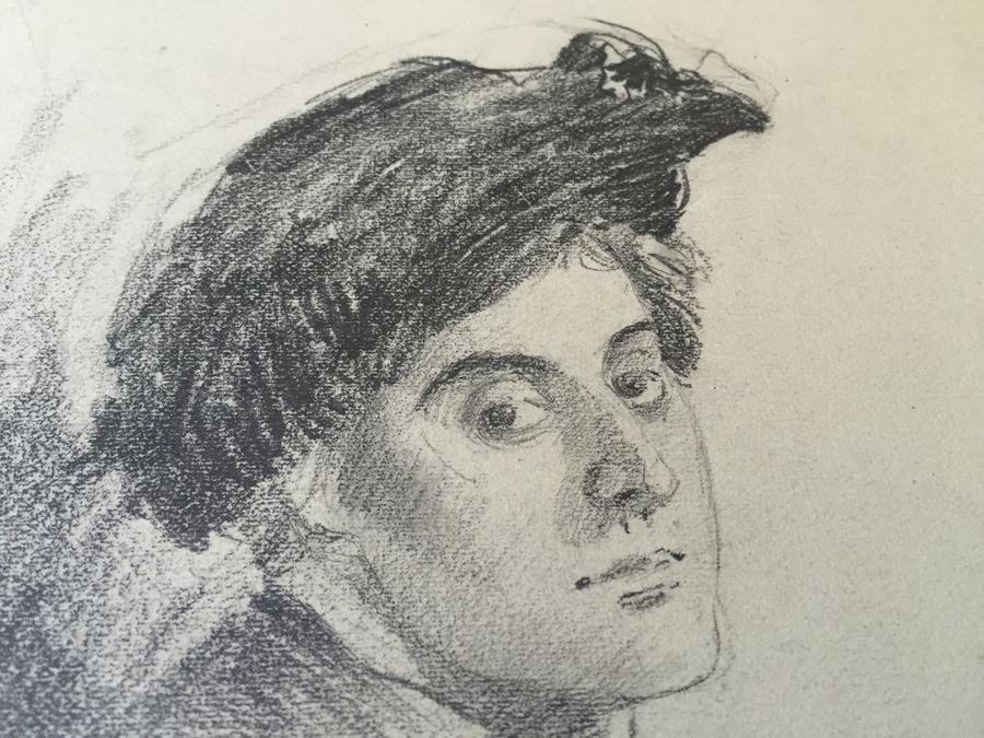 Original F. A. Carter (Fernando Carter) Sketch Of Woman Early 1900's [Photo 3]