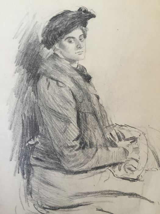 Original F. A. Carter (Fernando Carter) Sketch Of Woman Early 1900's [Photo 6]