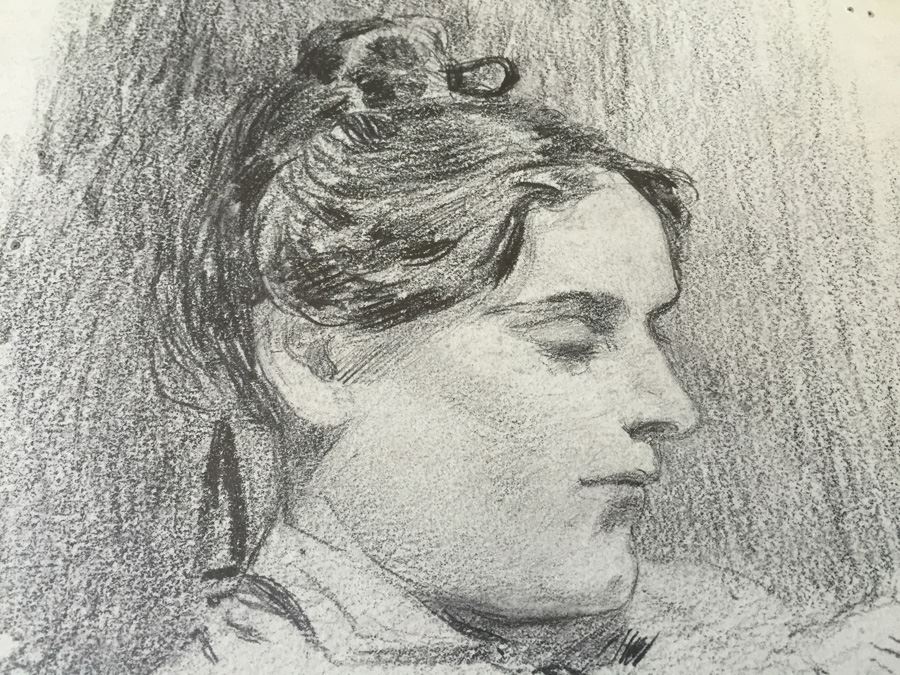 Original F. A. Carter (Fernando Carter) Sketch Of Woman Early 1900's [Photo 4]