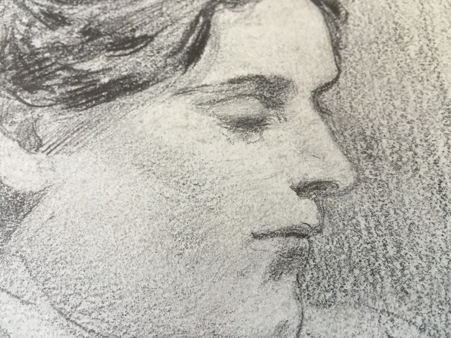 Original F. A. Carter (Fernando Carter) Sketch Of Woman Early 1900's [Photo 3]