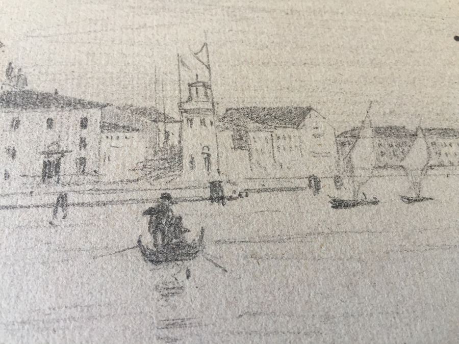 Original F. A. Carter (Fernando Carter) Sketch Of Riverscape [Photo 4]