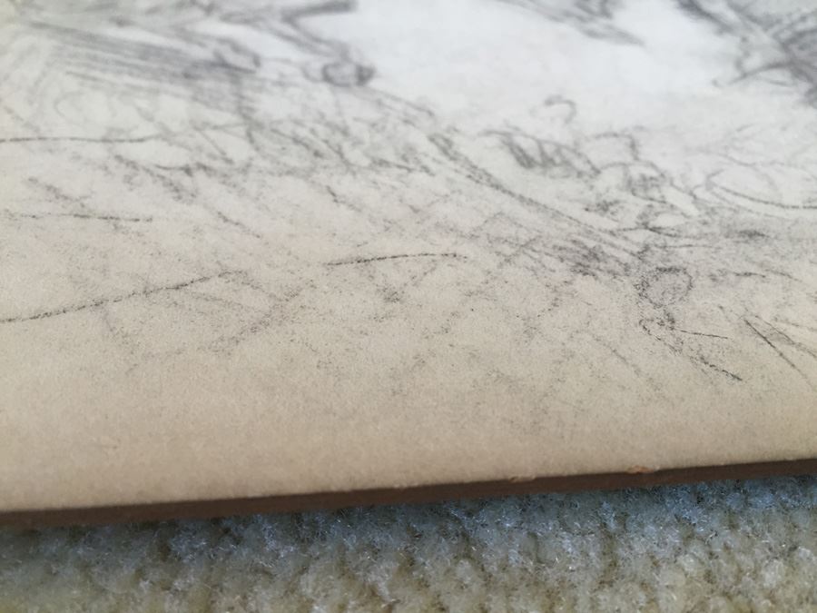 Original F. A. Carter (Fernando Carter) Sketch Of Men Riding Horses [Photo 8]