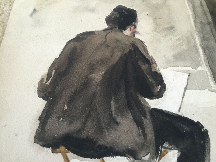 Original F. A. Carter (Fernando Carter) Watercolor Of Man [Photo 4]