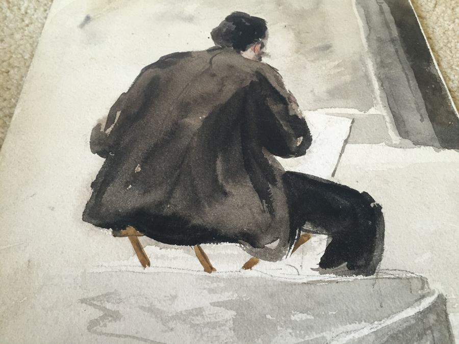 Original F. A. Carter (Fernando Carter) Watercolor Of Man [Photo 5]