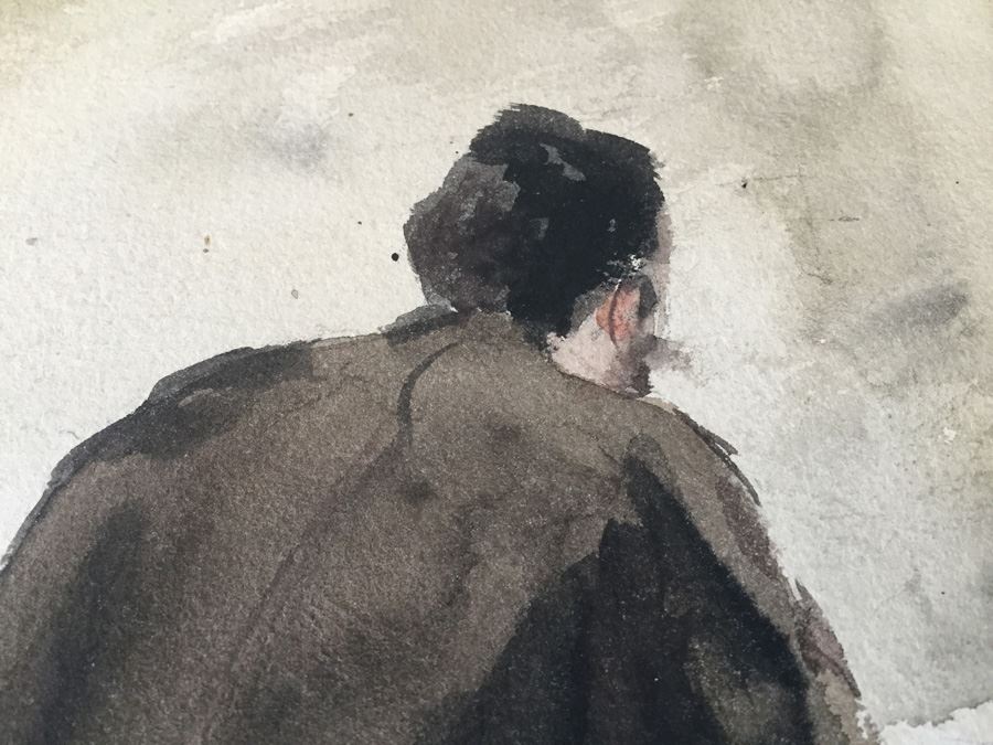 Original F. A. Carter (Fernando Carter) Watercolor Of Man [Photo 3]