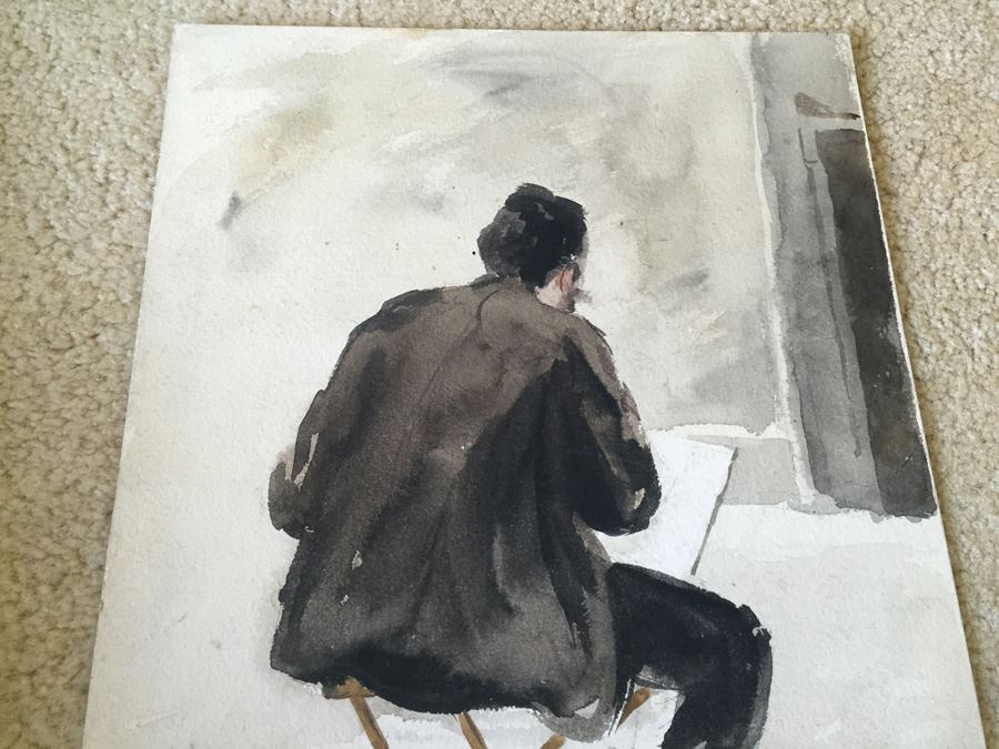 Original F. A. Carter (Fernando Carter) Watercolor Of Man [Photo 2]