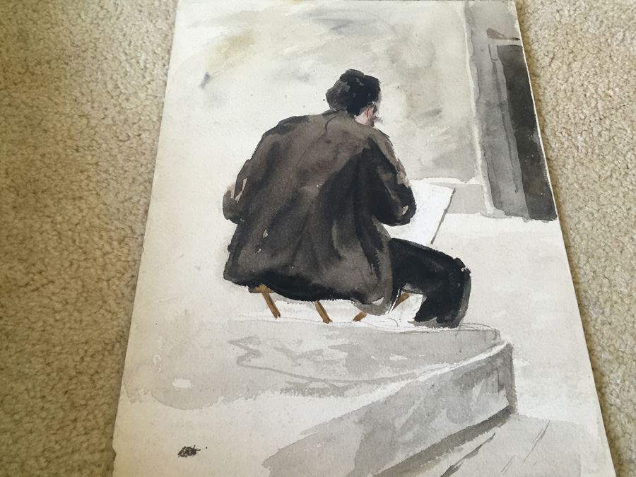 Original F. A. Carter (Fernando Carter) Watercolor Of Man [Photo 6]