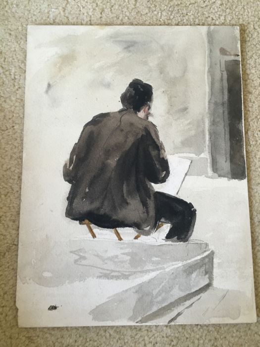 Original F. A. Carter (Fernando Carter) Watercolor Of Man [Photo 1]