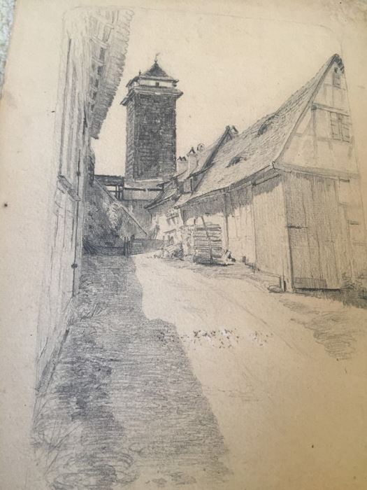 Original F. A. Carter (Fernando Carter) 1887 Sketch Of Rothenburg Germany [Photo 8]