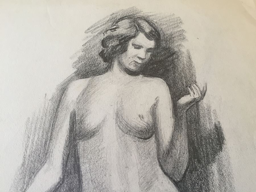 Original F. A. Carter (Fernando Carter) Sketch Of Nude Woman [Photo 2]