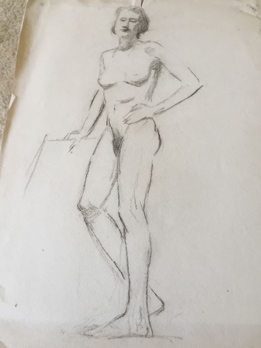 Original F. A. Carter (Fernando Carter) Sketch Of Nude Woman [Photo 5]
