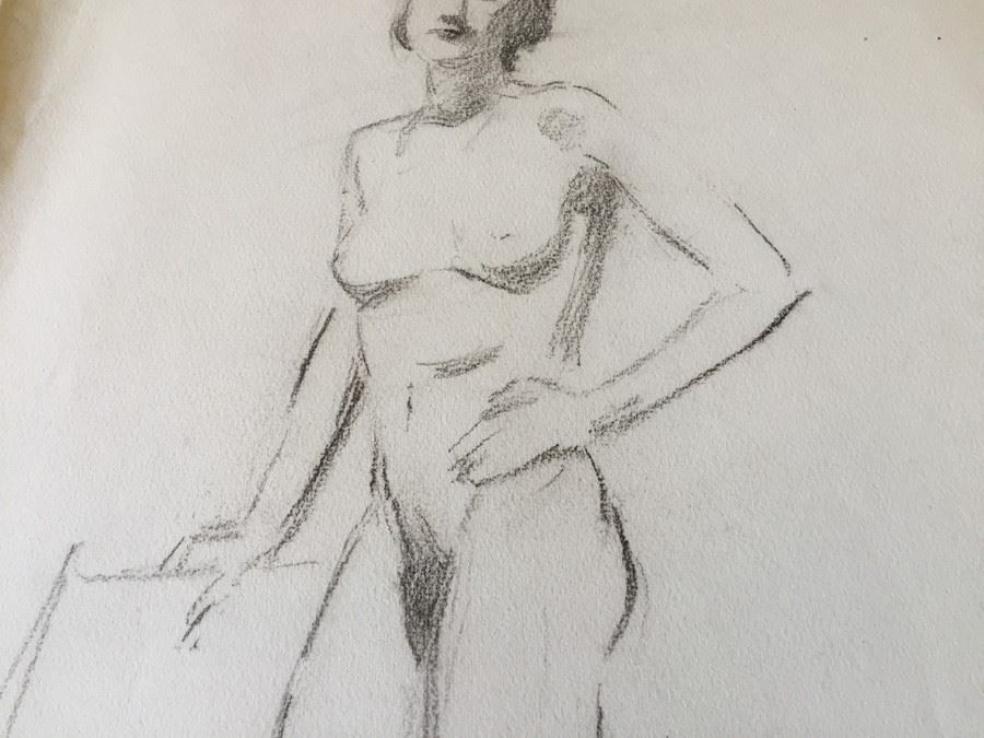 Original F. A. Carter (Fernando Carter) Sketch Of Nude Woman [Photo 4]