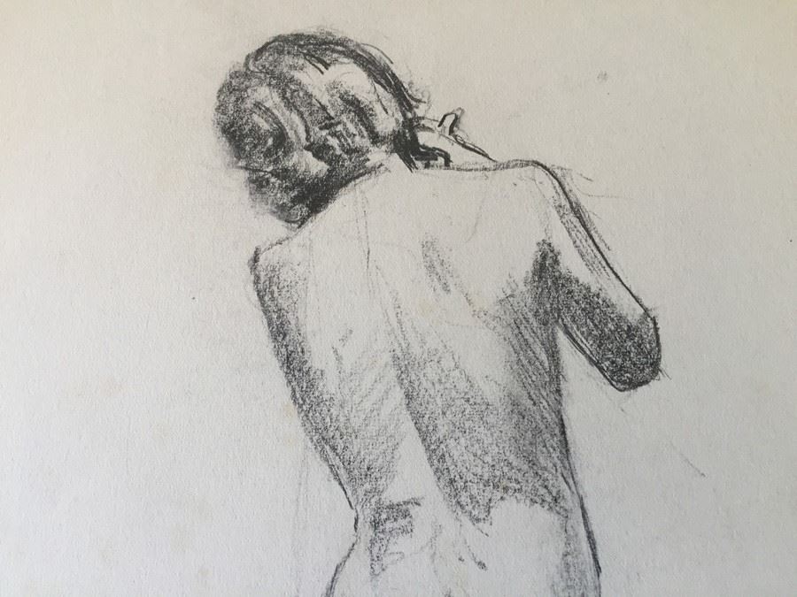 Original F. A. Carter (Fernando Carter) Sketch Of Nude Woman [Photo 2]
