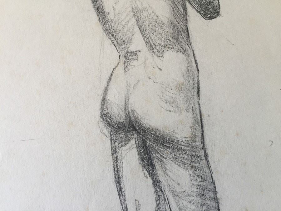 Original F. A. Carter (Fernando Carter) Sketch Of Nude Woman [Photo 3]
