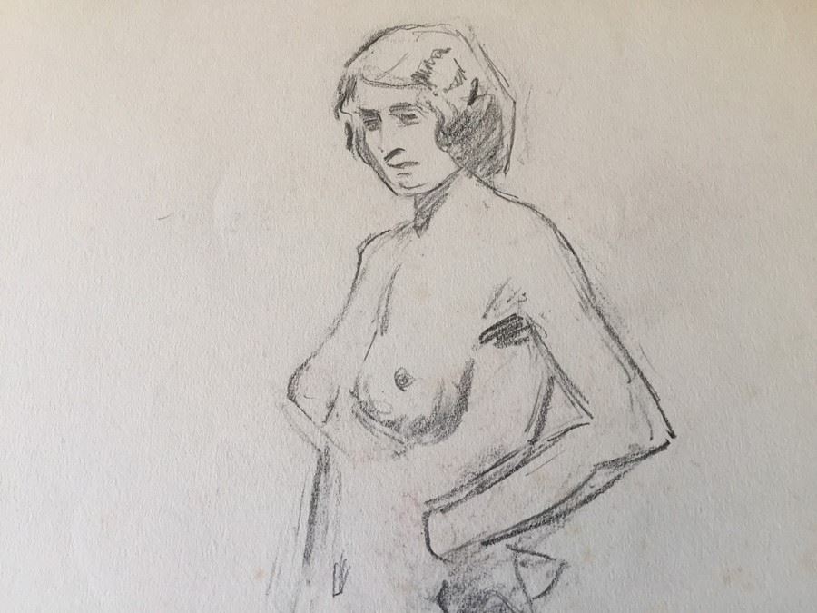 Original F. A. Carter (Fernando Carter) Sketch Of Nude Woman [Photo 2]