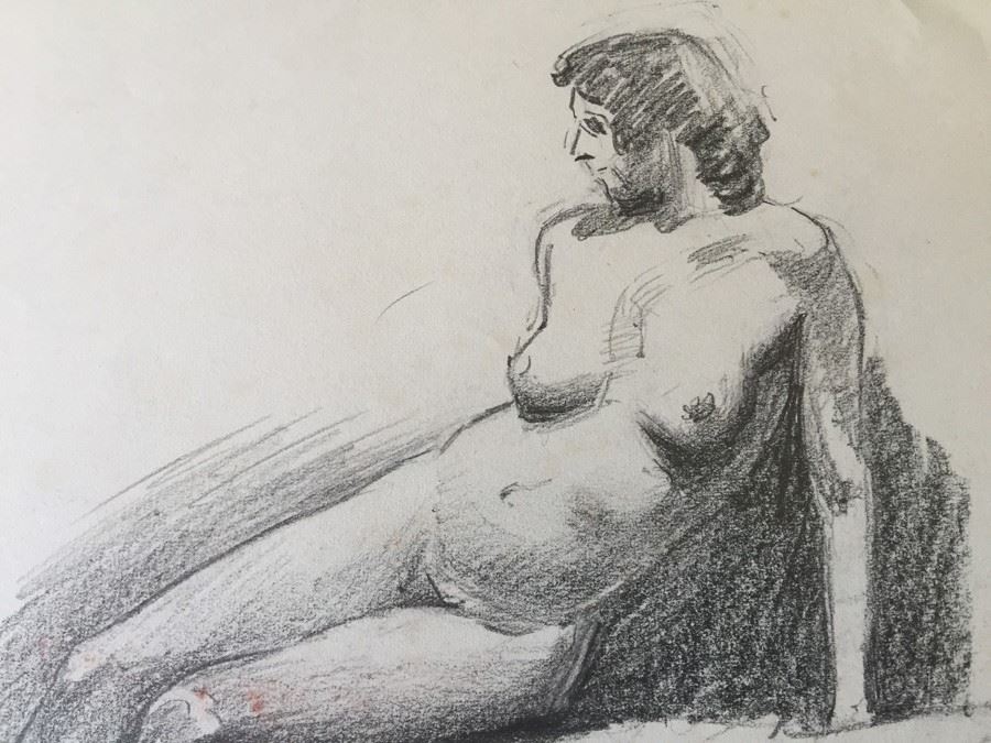 Original F. A. Carter (Fernando Carter) Sketch Of Nude Woman [Photo 3]