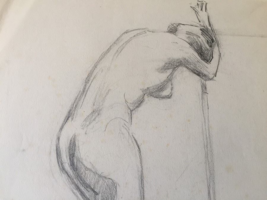 Original F. A. Carter (Fernando Carter) Sketch Of Nude Woman [Photo 5]