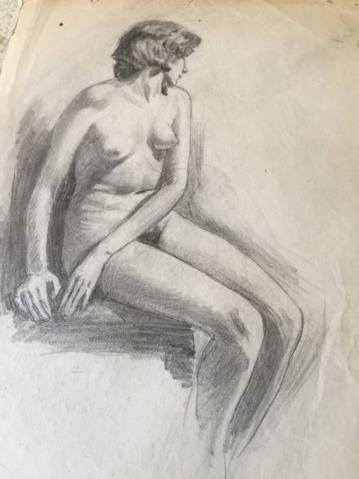 Original F. A. Carter (Fernando Carter) Sketch Of Nude Woman [Photo 7]