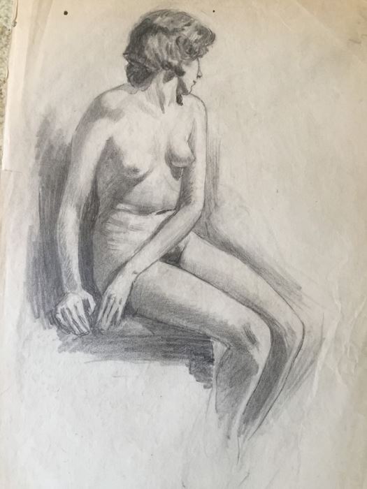 Original F. A. Carter (Fernando Carter) Sketch Of Nude Woman [Photo 2]