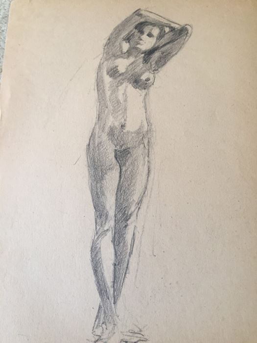 Original F. A. Carter (Fernando Carter) Sketch Of Nude Woman [Photo 6]