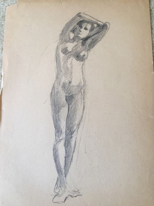Original F. A. Carter (Fernando Carter) Sketch Of Nude Woman [Photo 2]