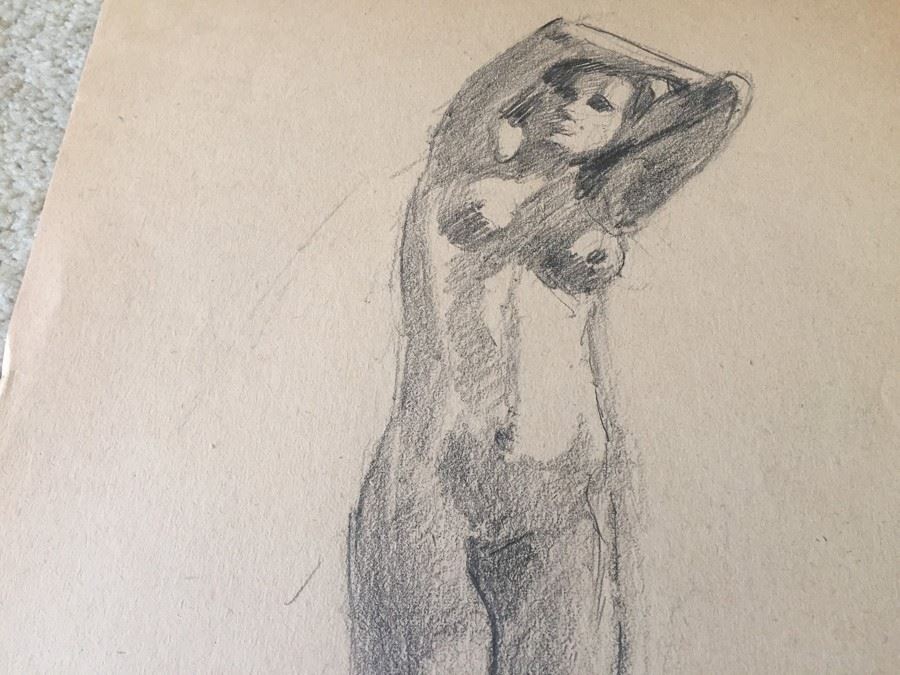 Original F. A. Carter (Fernando Carter) Sketch Of Nude Woman [Photo 7]