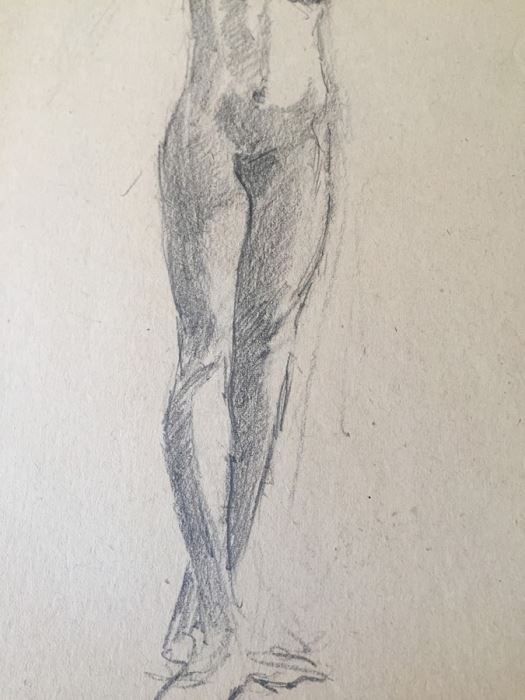 Original F. A. Carter (Fernando Carter) Sketch Of Nude Woman [Photo 5]