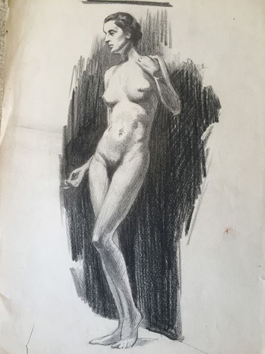 Original F. A. Carter (Fernando Carter) Sketch Of Nude Woman [Photo 2]