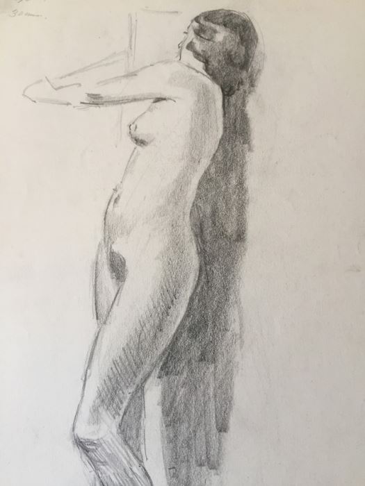Original F. A. Carter (Fernando Carter) Sketch Of Nude Woman [Photo 4]