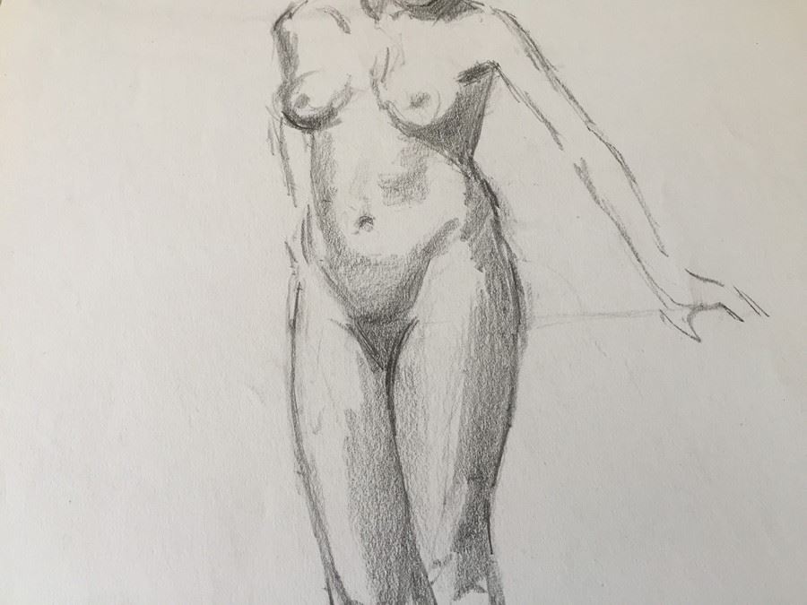 Original F. A. Carter (Fernando Carter) Sketch Of Nude Woman [Photo 6]