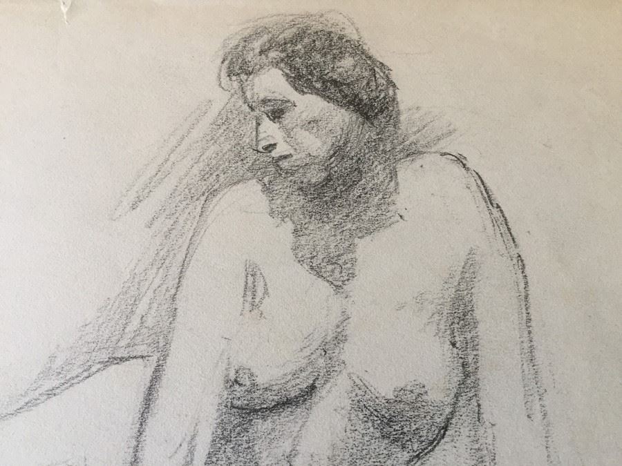 Original F. A. Carter (Fernando Carter) Sketch Of Nude Woman [Photo 3]