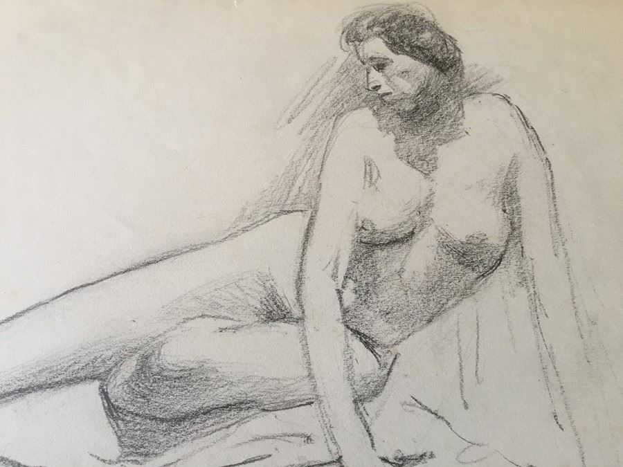 Original F. A. Carter (Fernando Carter) Sketch Of Nude Woman [Photo 4]