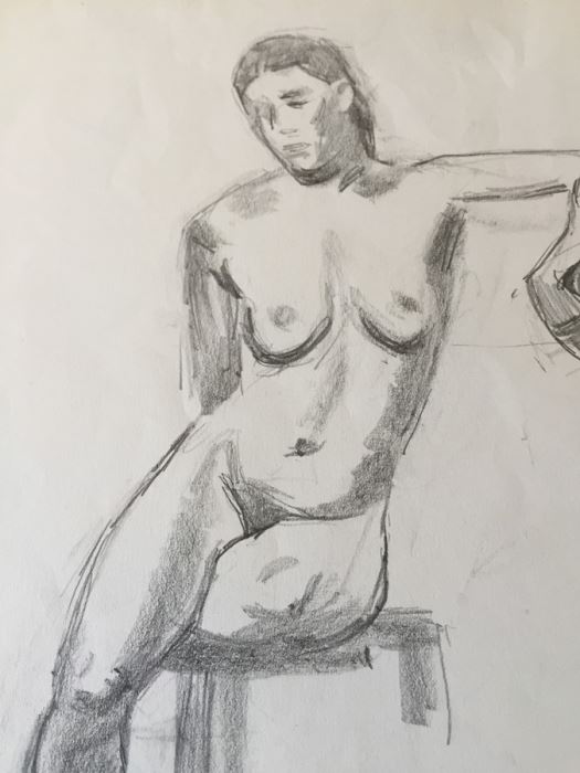 Original F. A. Carter (Fernando Carter) Sketch Of Nude Woman [Photo 3]