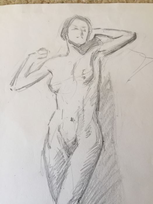Original F. A. Carter (Fernando Carter) Sketch Of Nude Woman [Photo 3]