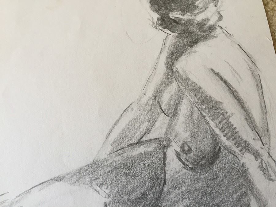 Original F. A. Carter (Fernando Carter) Sketch Of Nude Woman [Photo 4]