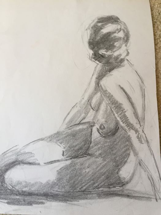 Original F. A. Carter (Fernando Carter) Sketch Of Nude Woman [Photo 2]
