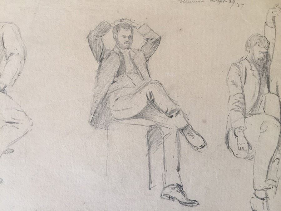 Original F. A. Carter (Fernando Carter) Sketches Munich Germany 1887 [Photo 3]