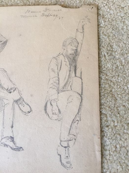 Original F. A. Carter (Fernando Carter) Sketches Munich Germany 1887 [Photo 5]