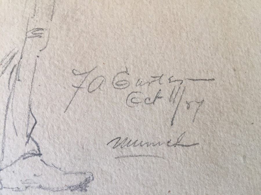 Original F. A. Carter (Fernando Carter) Sketches Munich Germany 1887 [Photo 2]