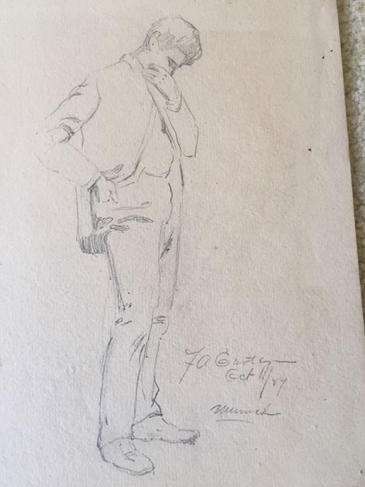 Original F. A. Carter (Fernando Carter) Sketches Munich Germany 1887 [Photo 3]