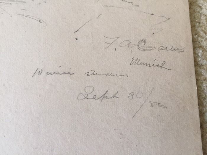 Original F. A. Carter (Fernando Carter) Sketches Munich Germany 1886 [Photo 2]