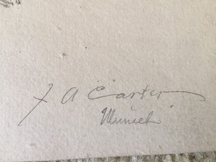 Original F. A. Carter (Fernando Carter) Sketches Munich Germany 1887 [Photo 2]