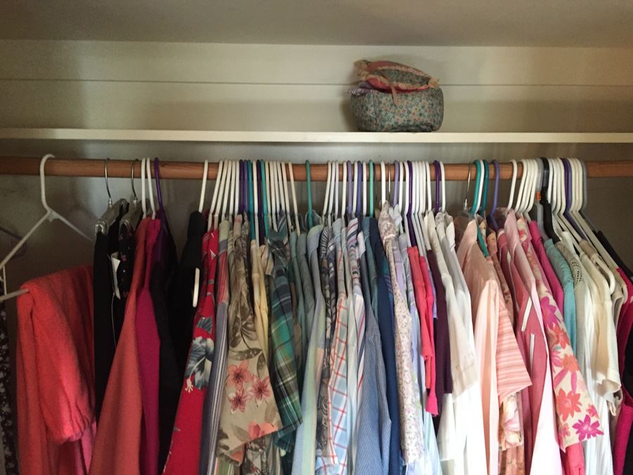 Closet Filled With Women's Clothes
