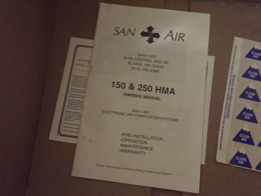 SAN Air Commercial Air Purifier Model 150HMA With Box [Photo 15]