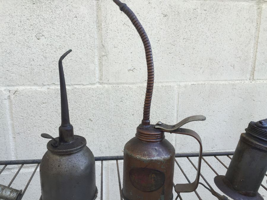 Huge Lot Of Vintage Oil Cans And Vintage Funnels [Photo 6]