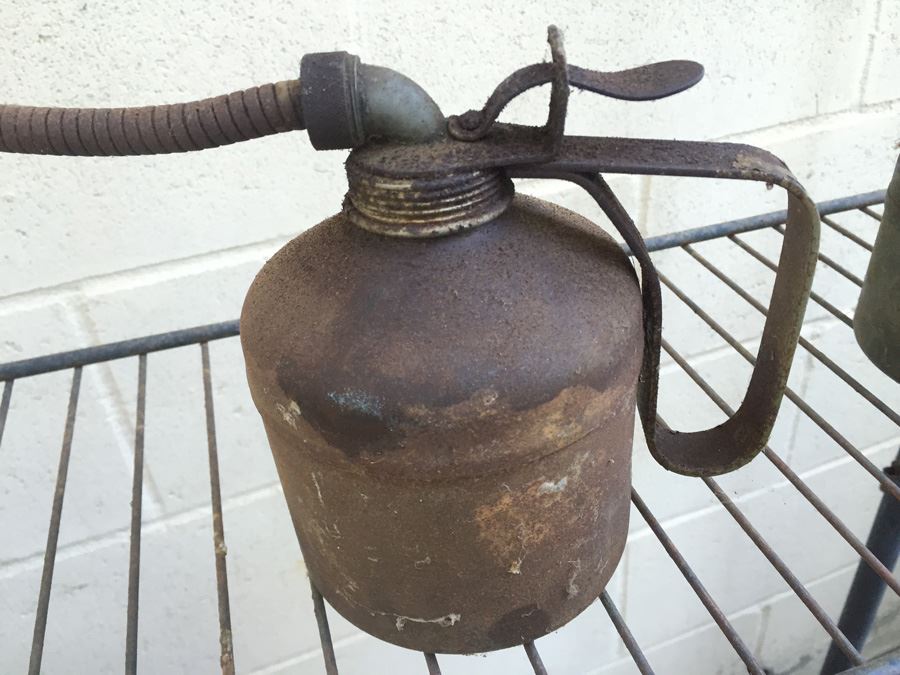 Huge Lot Of Vintage Oil Cans And Vintage Funnels [Photo 10]