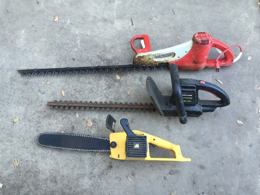 Pair Of Hedge Trimmers And Chainsaw [Photo 1]