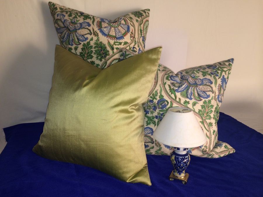 (3) Down Pillows and Lamp Lot